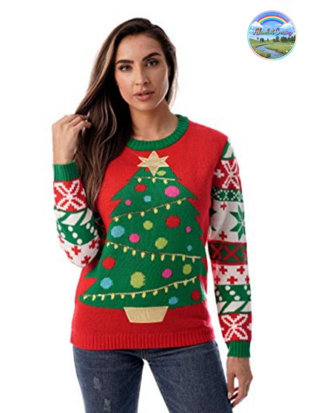 Ugly Christmas Sweater Pullover Crew Neck Moisture Wicking Holiday